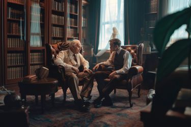 Dernière conversation du roi William avec son fils aîné. Sur le modèle du pape Benoît XVI, il choisit de se retirer pour cause de maladie.